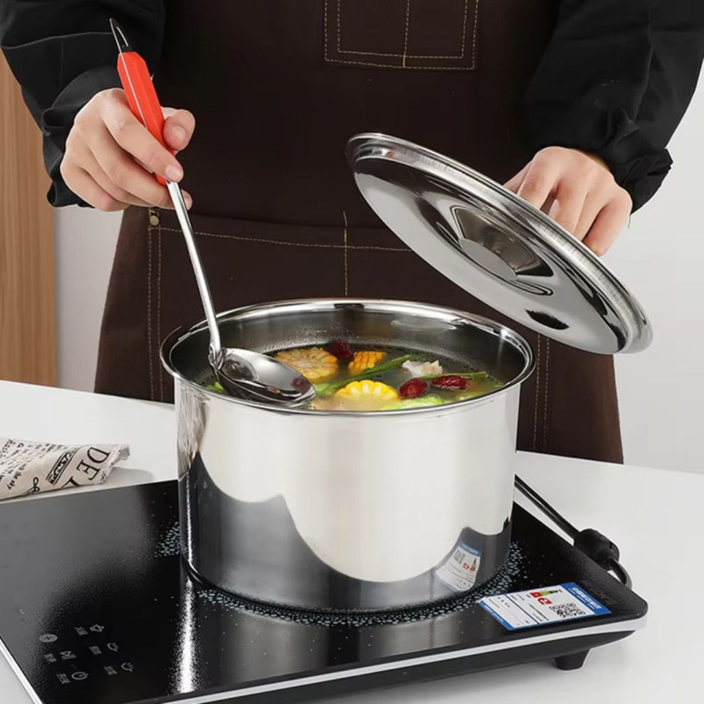 Food Pan Bulat Tutup 14cm 16cm 18cm Insert Gastronom Chafing Stainless 201 Tutup Baskom Mangkok
