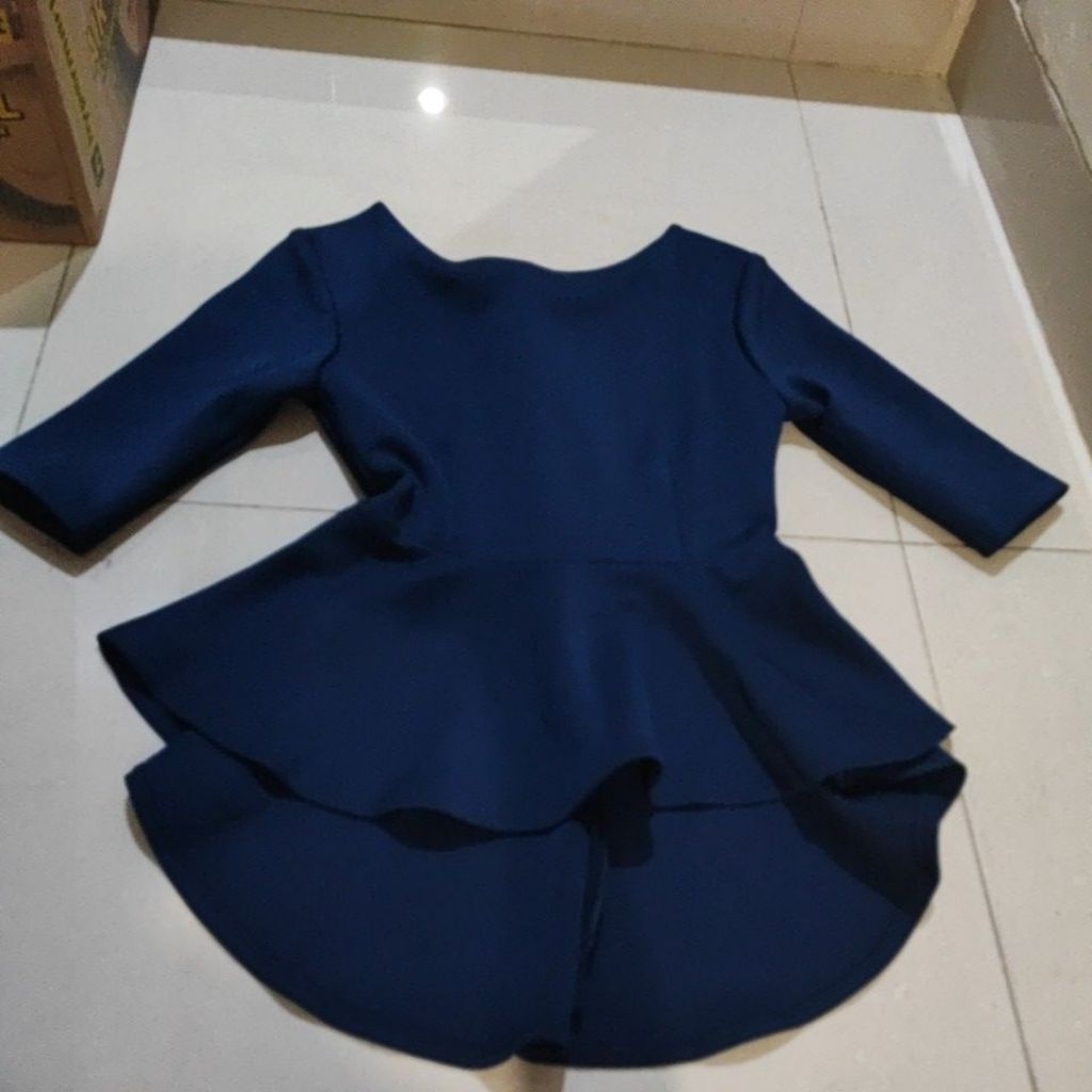 blouse biru navy blue wanita