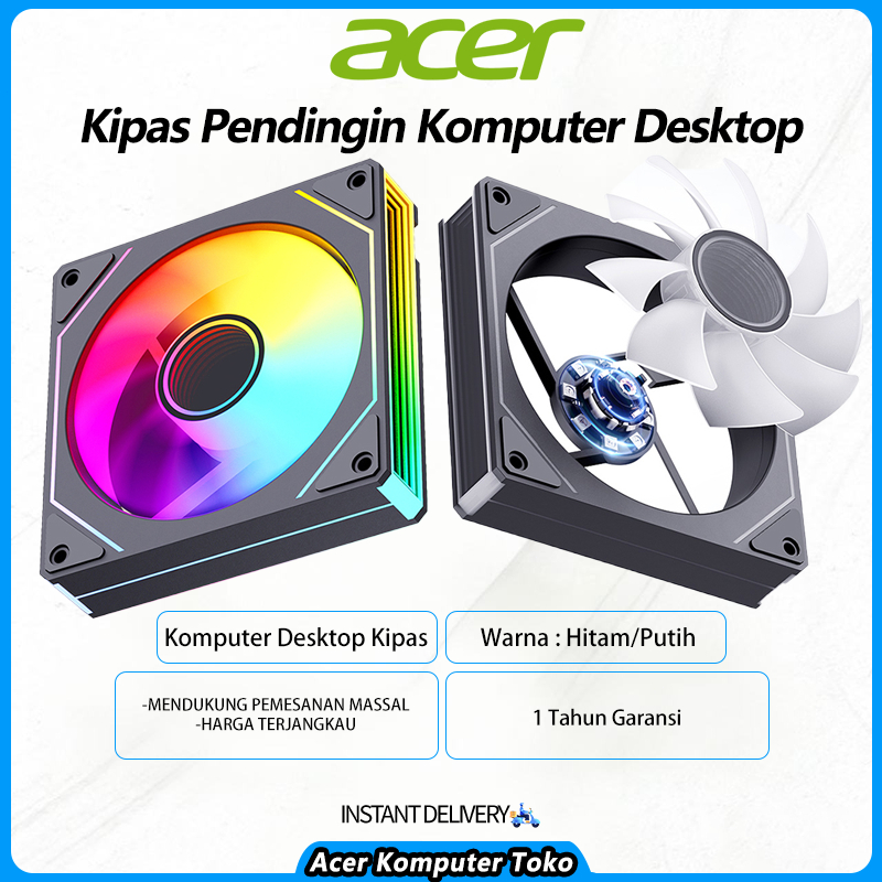 Acer Kipas Pendingin Sasis Ruangan Pemandangan Laut Prisma 4 12CM Kipas Komputer Desktop Lampu RGB 1
