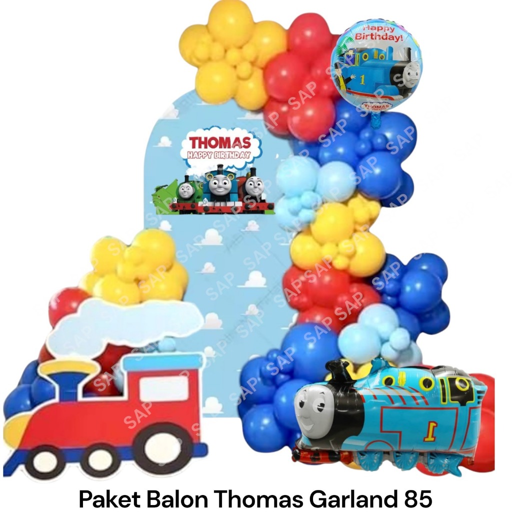 Paket Balon THOMAS GARLAND 85 / Dekorasi Ulang Tahun Thomas