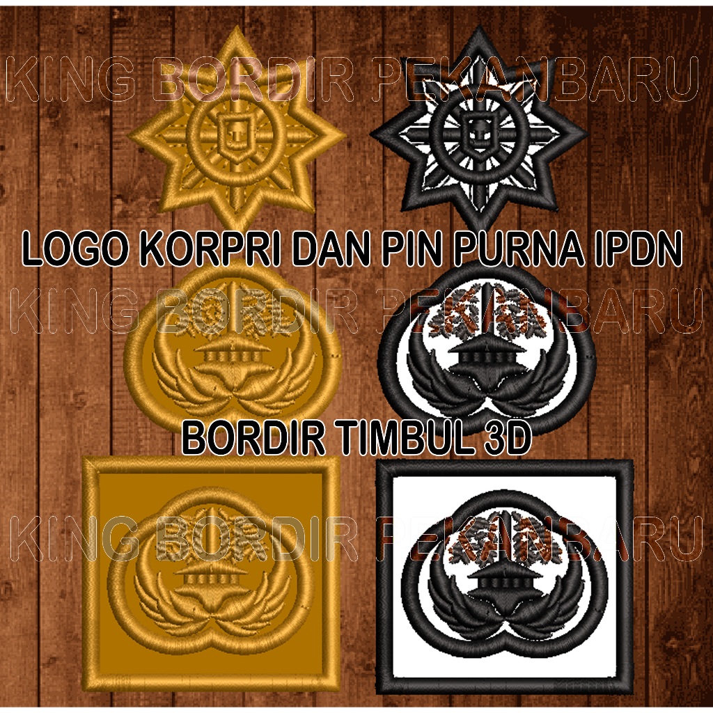 LOGO KORPRI DAN PIN PURNA IPDN BORDIR TIMBUL 3D