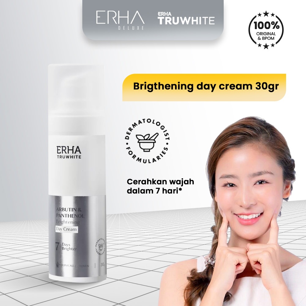 ERHA Truwhite Brightening  Day Cream - Krim Pencerah Wajah Pagi + Niacinamide Arbutin & Panthenol