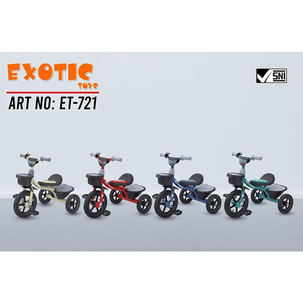 Sepeda Anak Roda Tiga Exotic ET-721 Tricycle Ride on Toys