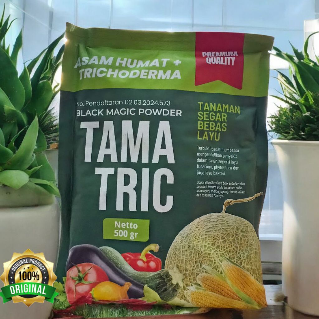 Pupuk Asam Humat + Trichoderma TAMA TRIC - 500gr - Pupuk Premium Quality - Pupuk Tanaman Segar Bebas
