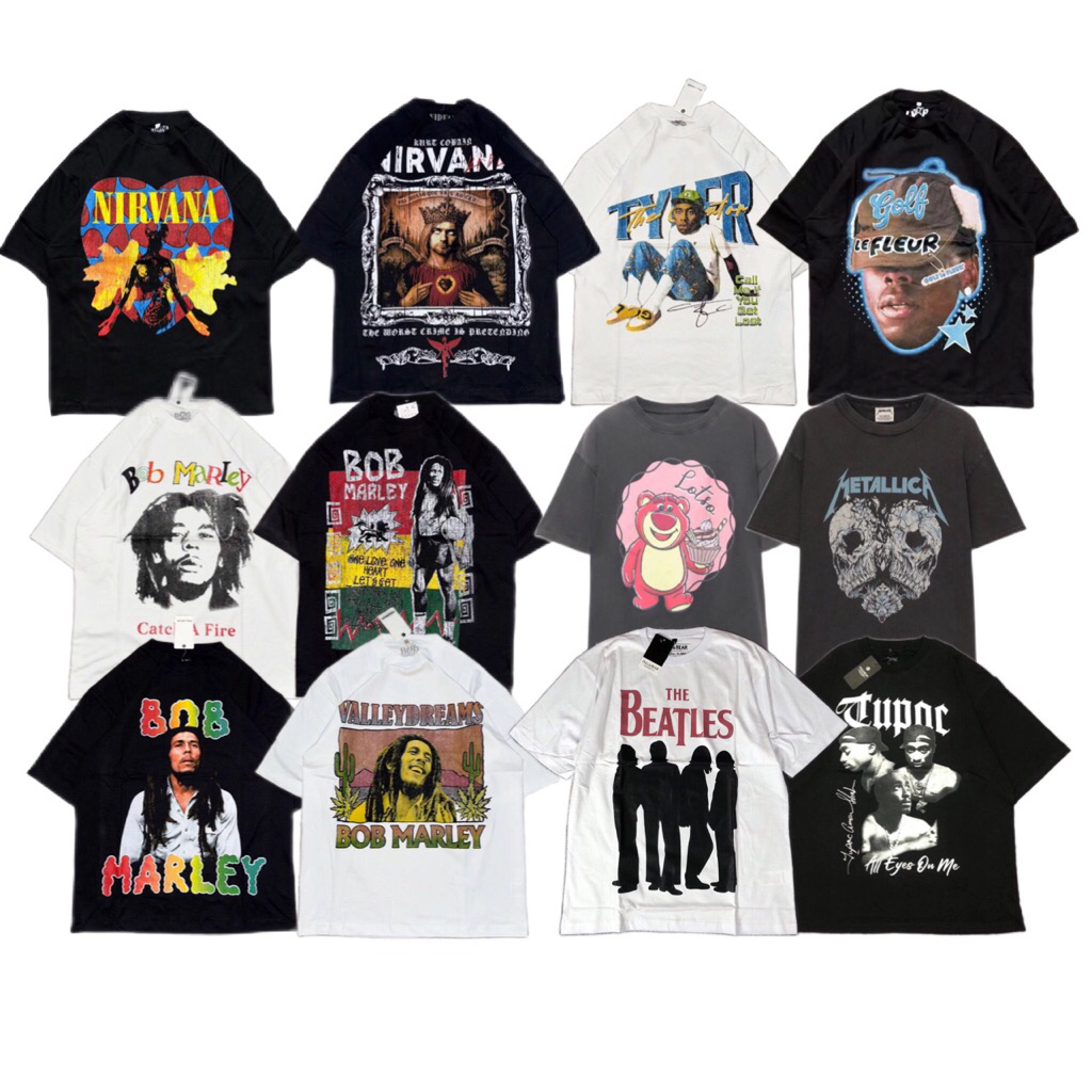 PNB NEW LOTSO METALLICA ACDC NIRVANA TYLER MARILYN MANSON BOB MARLEY BLUR BOWIE TUPAC THE BEATLES TE
