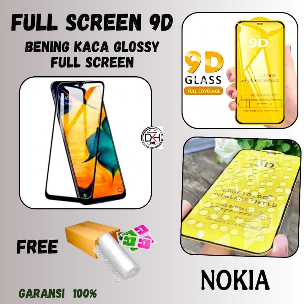 TG 9D KACA BENING TEMPERED GLASS FULL COVER SCREEN NOKIA 2 3.1 4.2 5 5.1 6 6.1 PLUS TEMPEREDGLASS KA