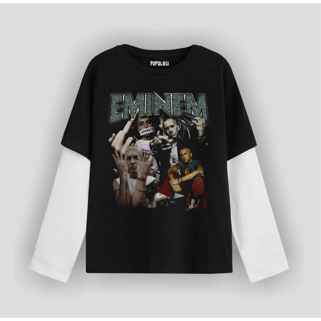 Cavenza T-shirt Double layer  long sleeve Eminem Streatwear Unisex