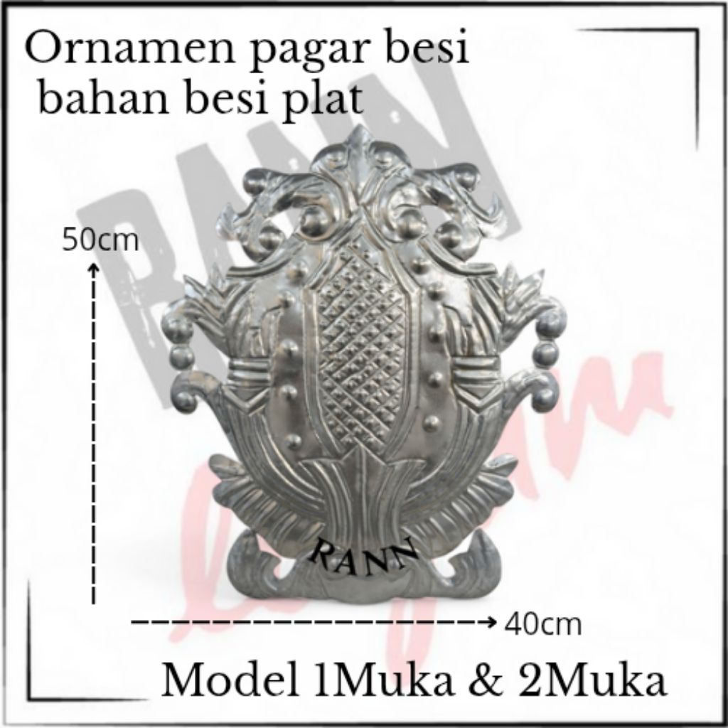 Ornamen pagar besi Uk50x40 || Ornamen Klasik || Pagar tempa