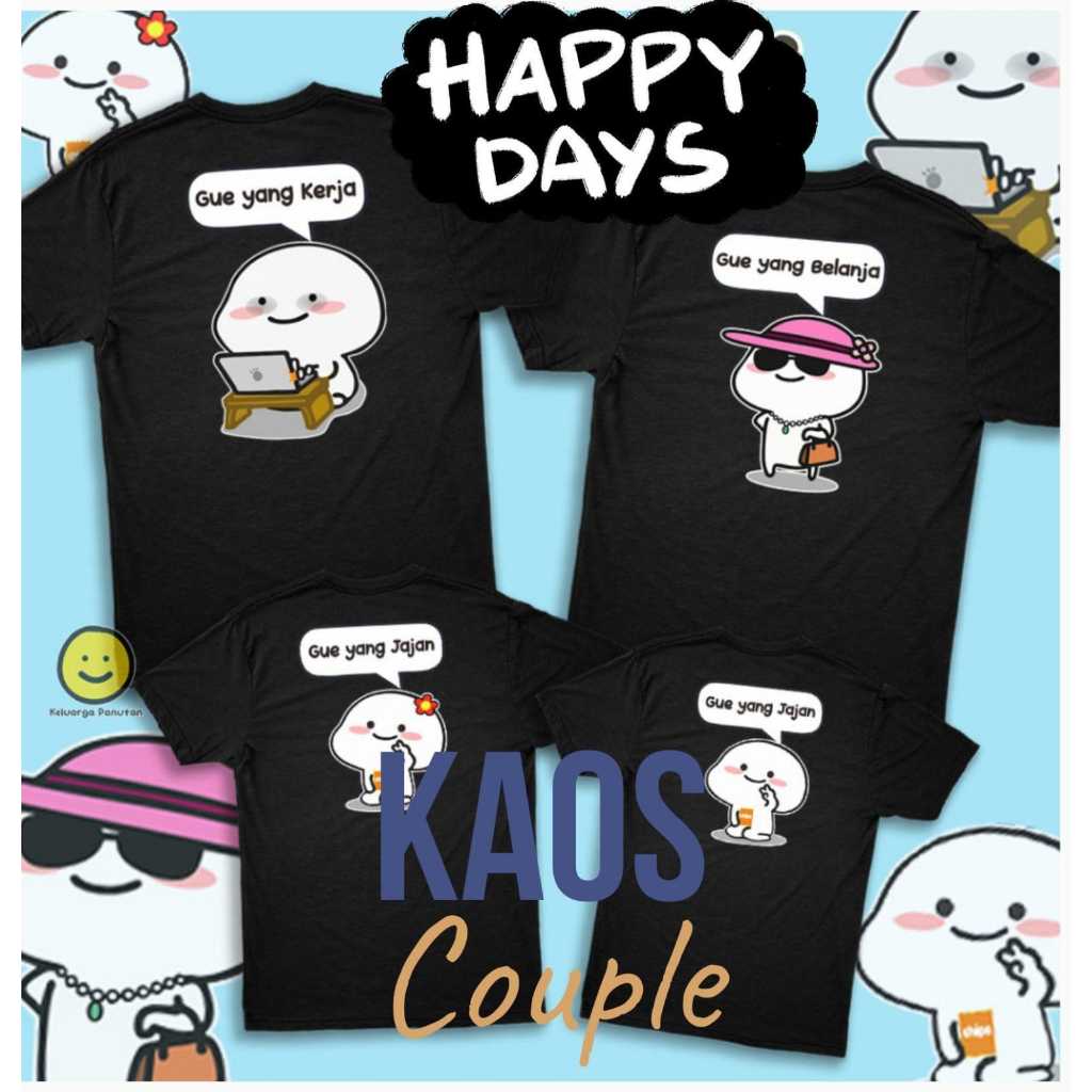 Baju Kaos Couple Pasangan Kaos Pria Wanita Lengan Panjang Premium / Baju Kapelan