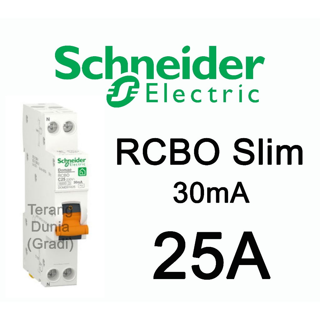 RCBO Schneider 25a DOMD01625 Schneider RCBO 25a Schneider RCBO Slim Domae 25a