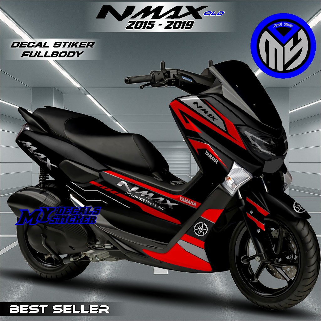 Decal Stiker Nmax Old 2015-2019 Fullbody Keren || Decal Nmax 155 Fullbody Hitam Stiker Tahan Lama