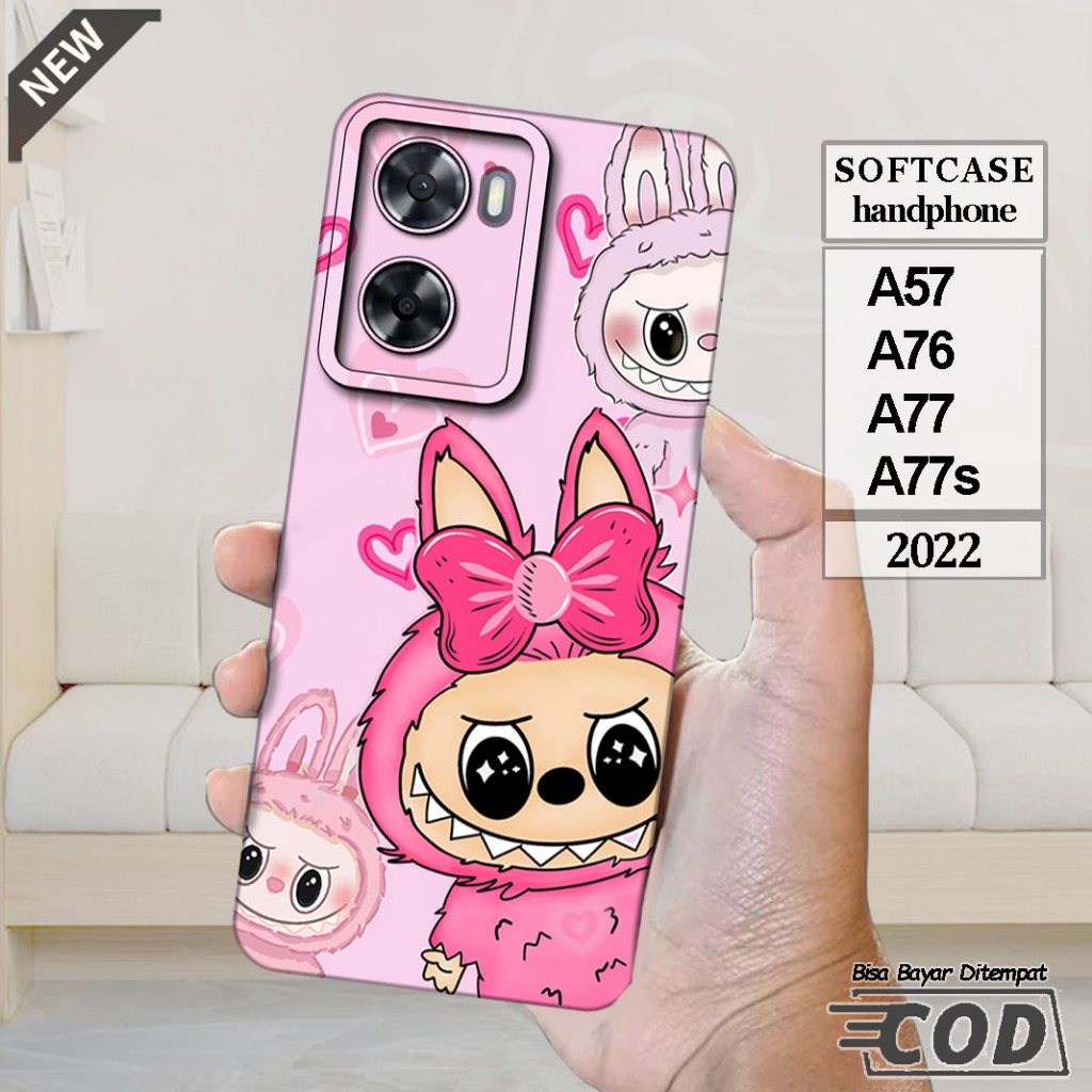 Case OPPO A57 _OPPO A76 _OPPO A77 _OPPO A77s  -Casing Silikon  hitam bening lentur elastis keren