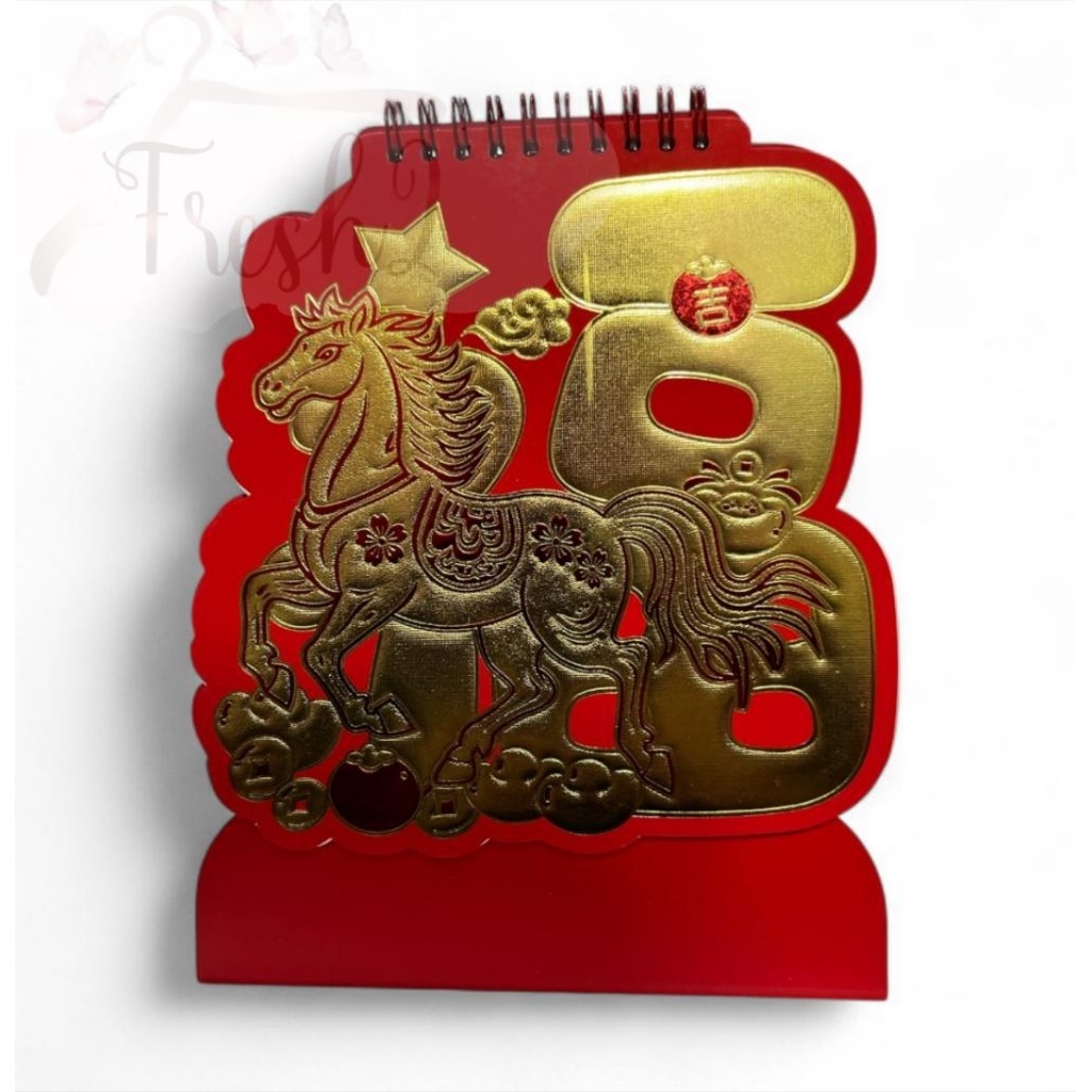 kalender meja 2026 motif sio kuda emas / kalender meja