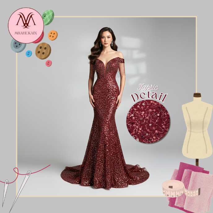 TERMURAH‼️Tulle Payet Spangle Sequin PREMIUM Meteran Eceran Murah Harga ½ Meter (COCOK UNTUK GAUN PE