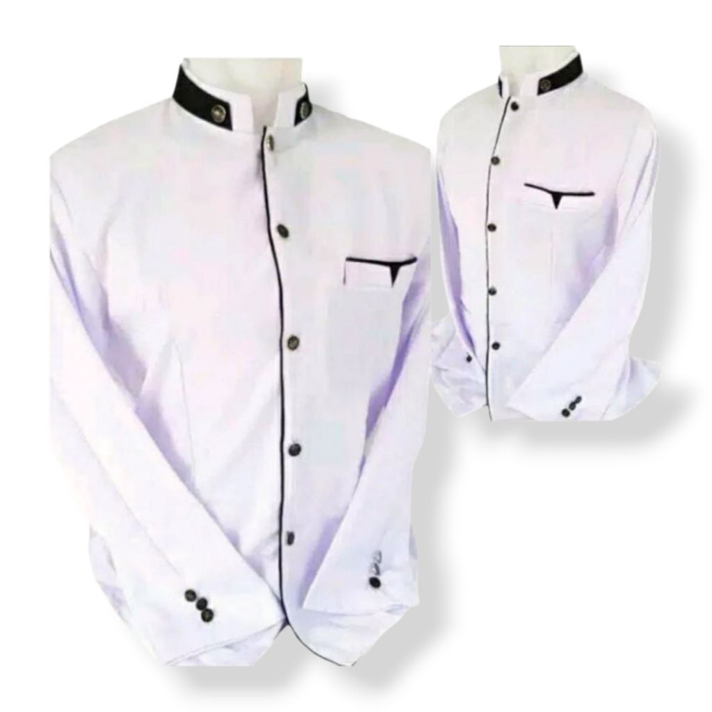 Jasko Polos Dewasa Jas Koko Pria Muslim Panjang Putih Hitam