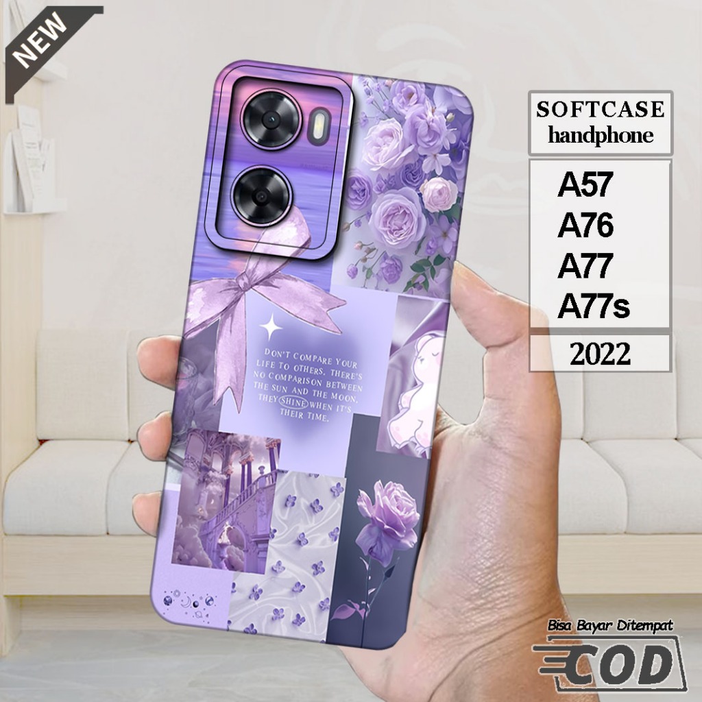 Case OPPO A57  -OPPO A76 -OPPO A77 -OPPO A77s  _Casing Silikon  hitam bening lentur elastis keren