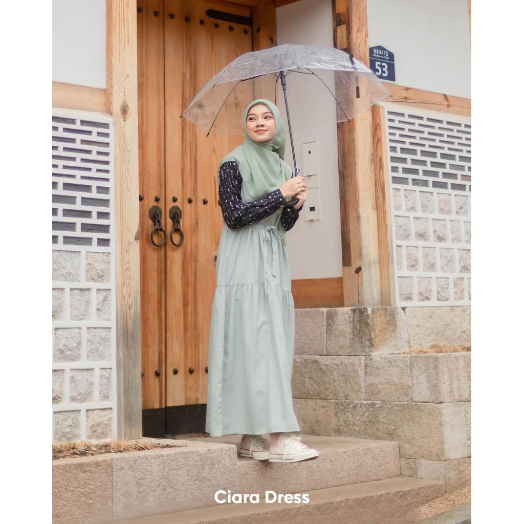 Preloved Gamis Ciara Dress by Jilbrave Size S Tea Green