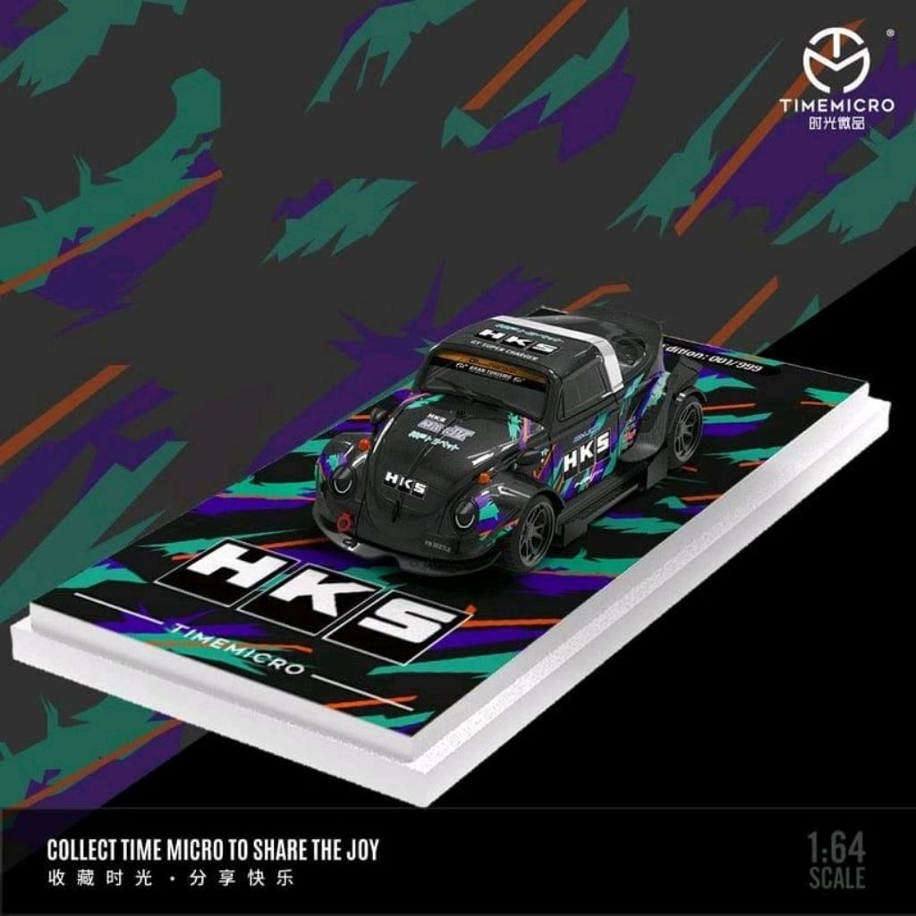 Diecast Time Micro 1:64 Volkswagen Beetle HKS TM646225