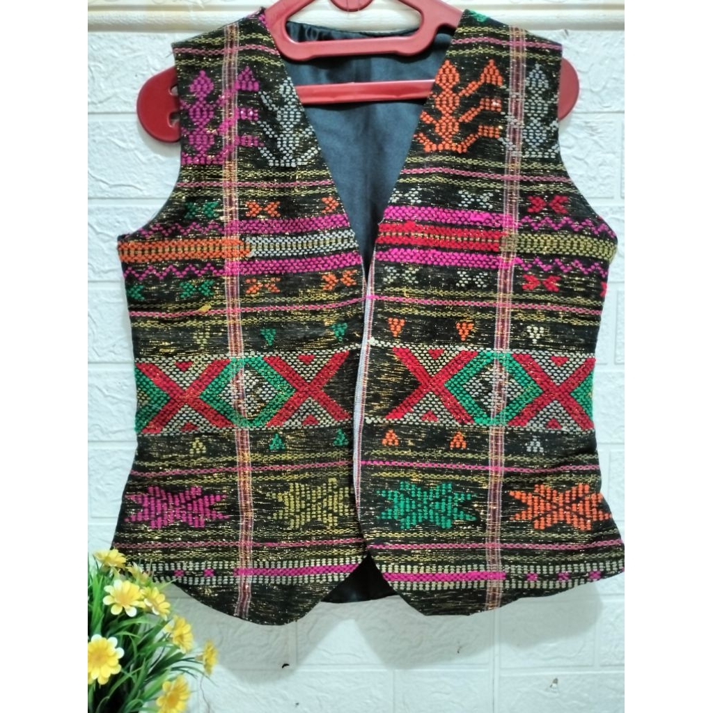 rompi ulos Batak ragihotang merah dan Sadum , aneka rompi ulos untuk pria dan wanita dewasa size L