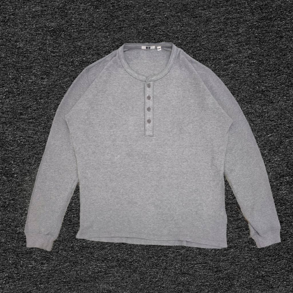 Uniqlo Waffle Henley Long Sleeve