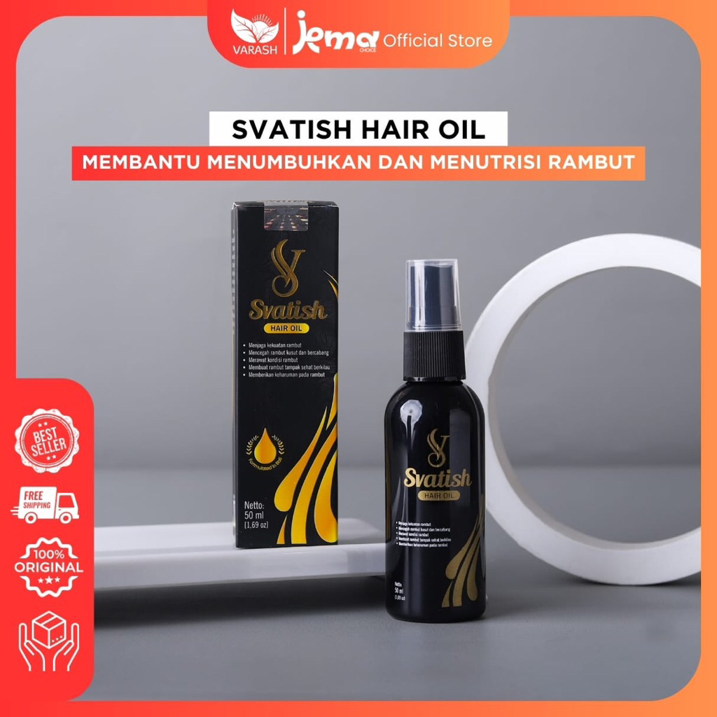 SVATISH Hair Oil || Minyak Rambut Svatish - Solusi Kebotakan, Ketombe, Kusut, Bercabang, Rontok