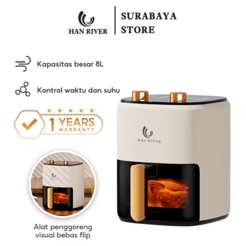 HAN RIVER Air Fryer 8L 650W Air Fryer Low Watt HRAF02