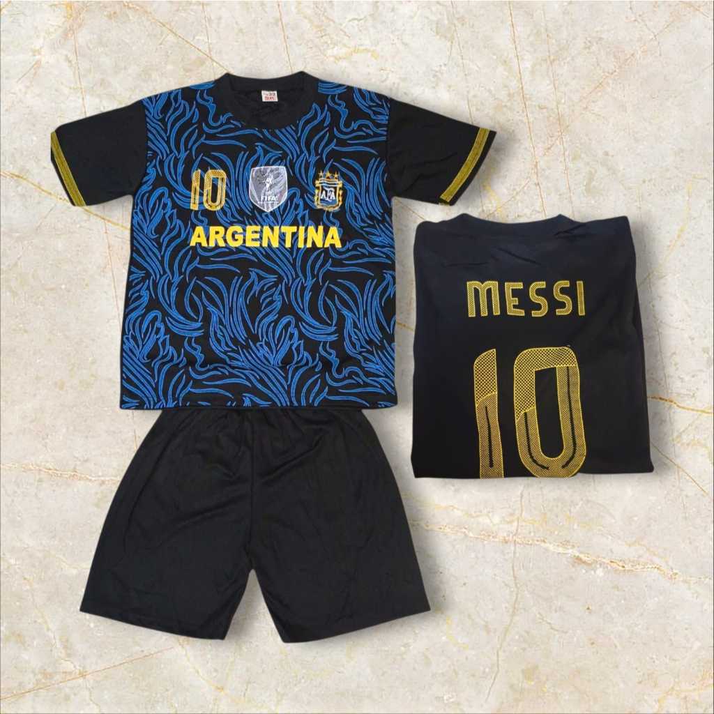 SETELAN BAJU BOLA ANAK MESSI TERBARU / JERSEY BOLA ARGENTINA