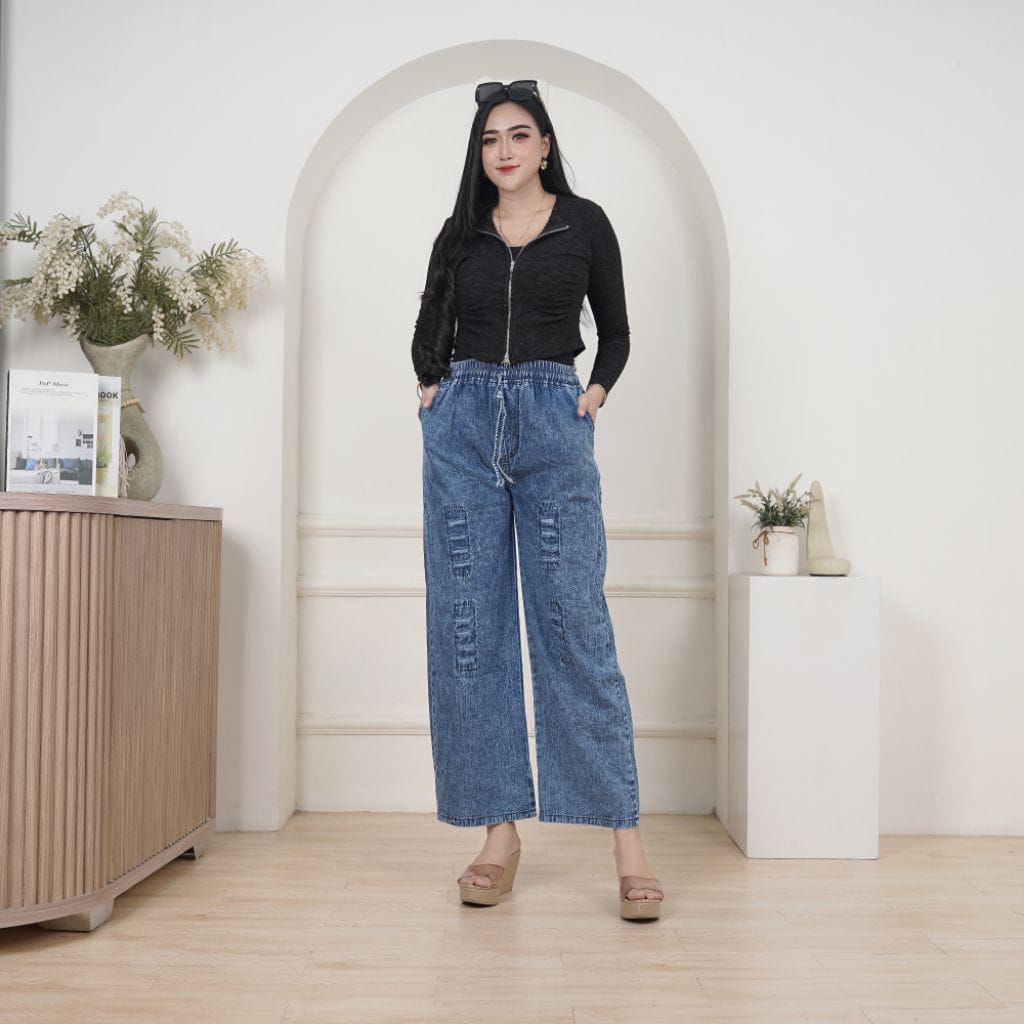 celana kulot jeans sobek wanita  model kulot wanita sobek