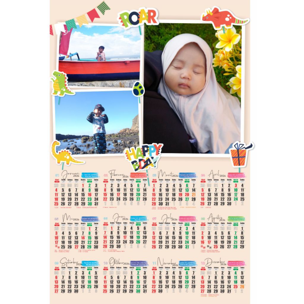 KALENDER CUSTOM FOTO 2026 plus Klep Seng