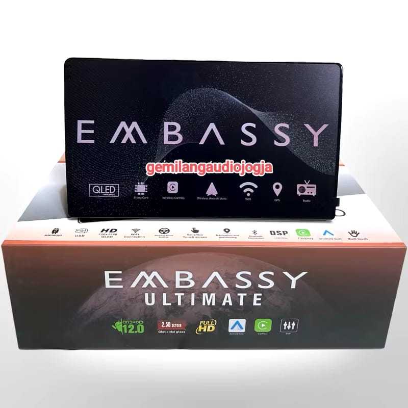 Head unit Android 10 inch Embassy 2GB+32GB Carplay Android Auto