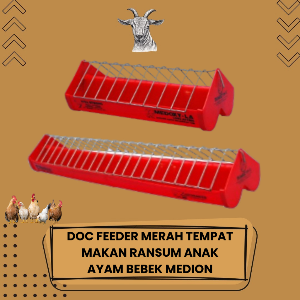 Doc Feeder Merah Medion Tempat Pakan Anakan Ayam Doc