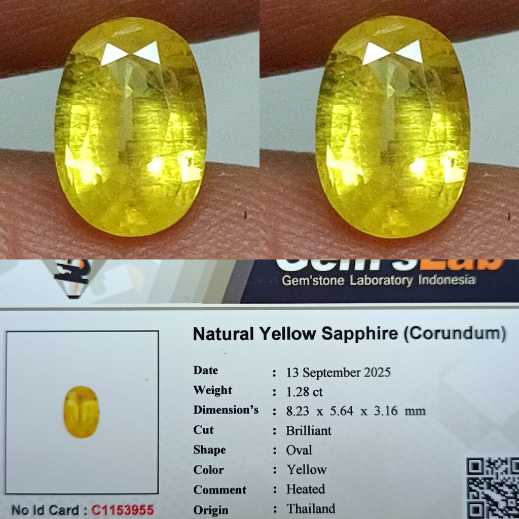 NATURAL YELLOW SAPPHIRE HEATED MEMO GLI