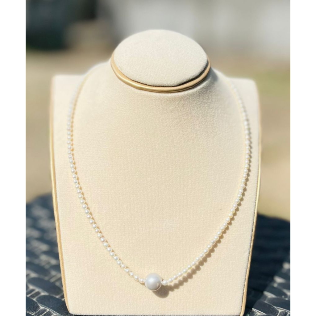 Kalung choker full Mutiara Air Tawar premium