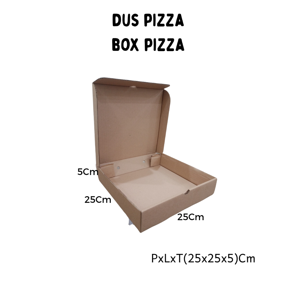 Kardus Box Pizza ukuran 25x25x5 Cm/ Diecut/ Karton Pizza