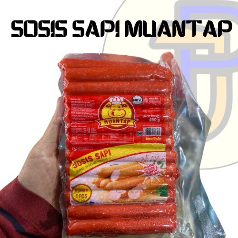 MUANTAP Sosis Sapi 450gr Isi 25pcs - Makanan Beku Olahan Sosis