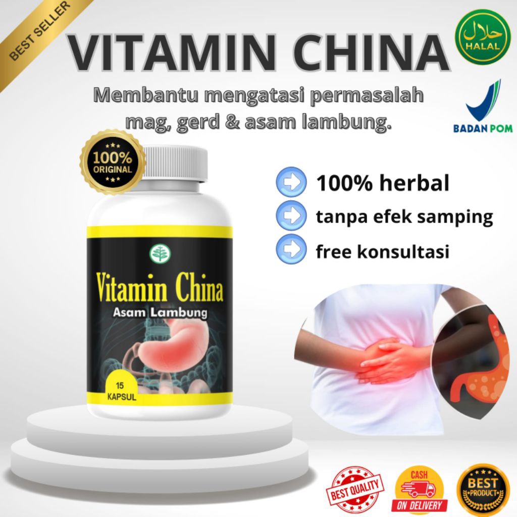VITAMIN CHINA ASAM LAMBUNG membantu Mengatasi Asam Lambung, Tukak Lambung dan Maag Mempercepat Penye