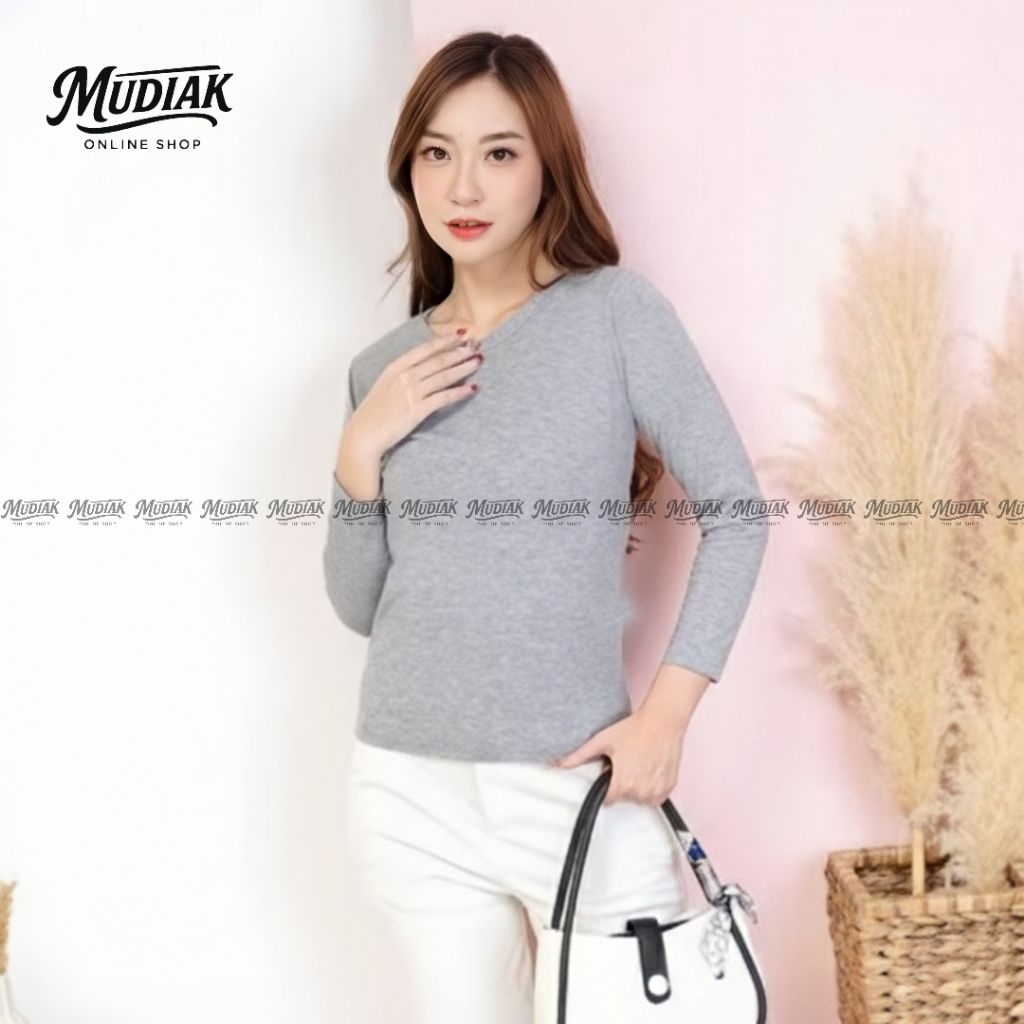 Kaos Manset Wanita Lengan Panjang Bahan Kaos