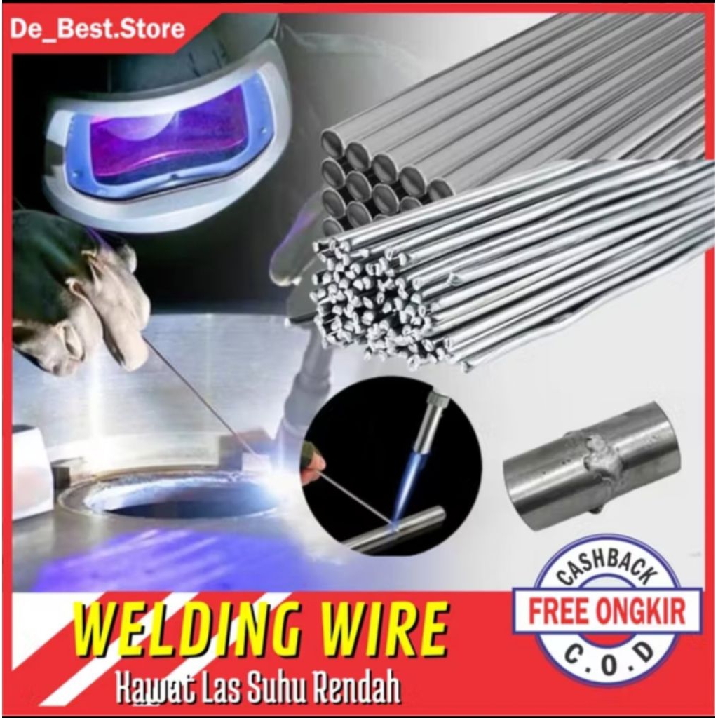 Kawat Las Aluminium Alloy 50cm 2mm - Kawat Las 33cm 1.6mm Aluminium Electrode Suhu Rendah Welding