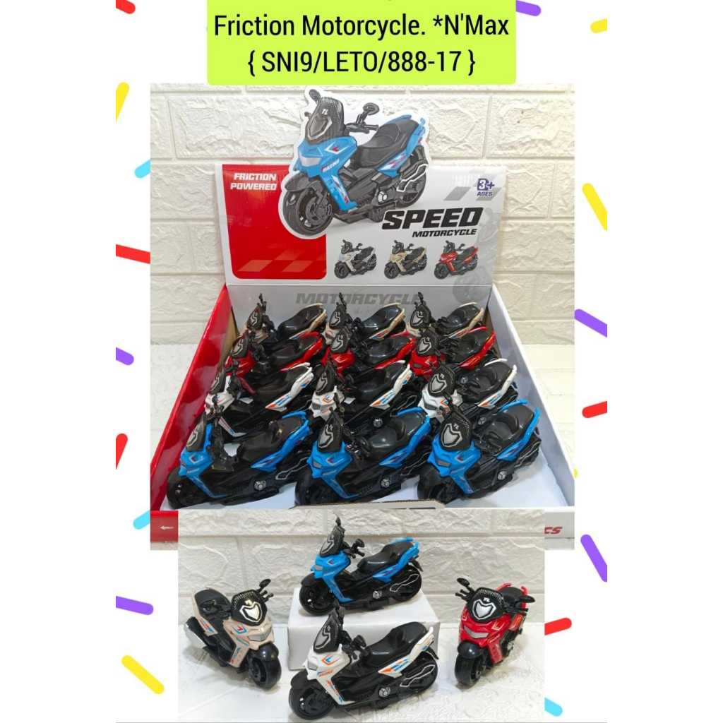 Miniatur Mainan Motor Nmax Motorcycle Friction 888-17 Terbaru