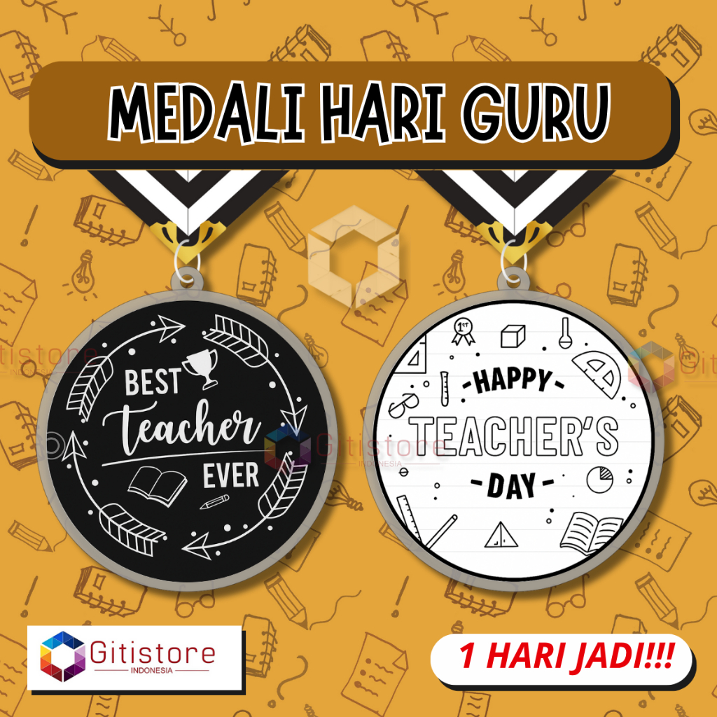 SEHARI JADI MEDALI HARI GURU / MEDALI HAPPY TEACHER / MEDALI CUSTOM