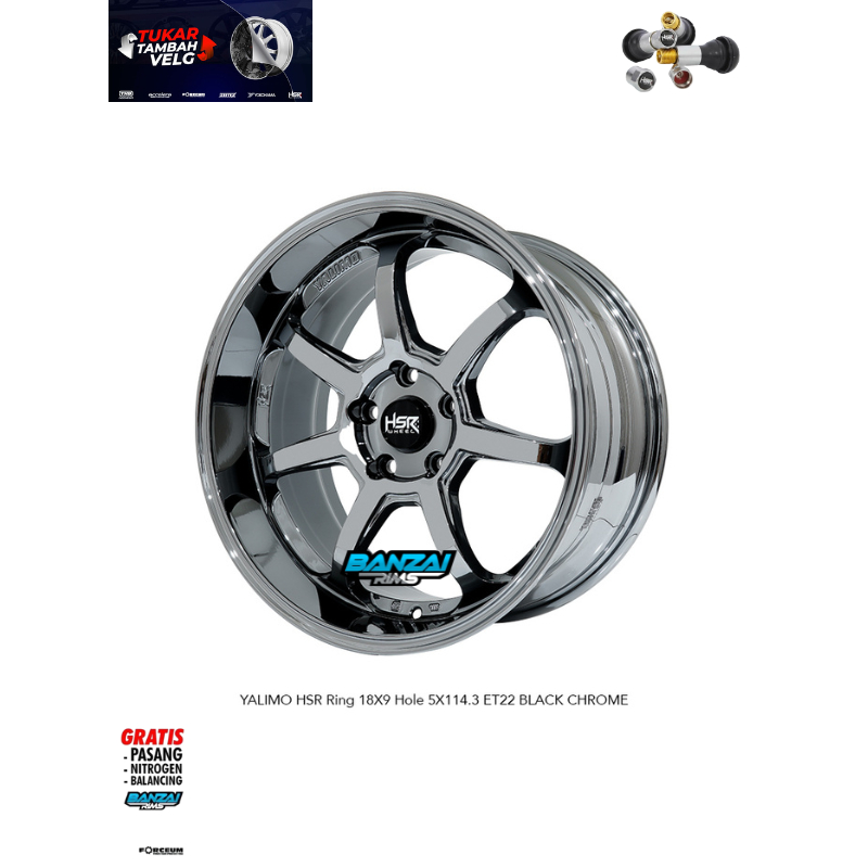 Velg Yalimo HSR WHEEL Ring 18 Innova Xpander Terios Rush Xpander Civic Camry
