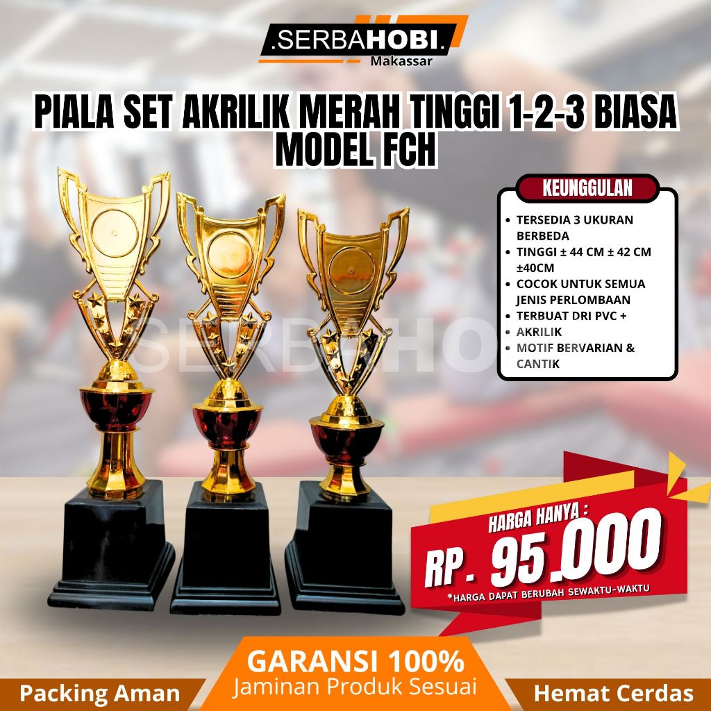 Trophy Trofi Piala / Piala Set Juara / Piala Tinggi Set Juara 1 2 3 / Trofi Penghargaan