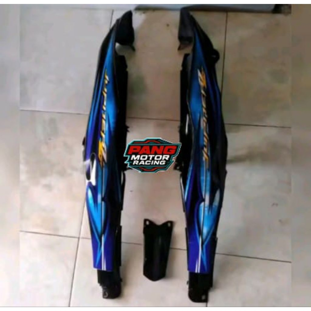 Body Samping Jupiter Z New Hitam Striping Biru Cover Body Belakang Jupiter Z Burhan Hitam