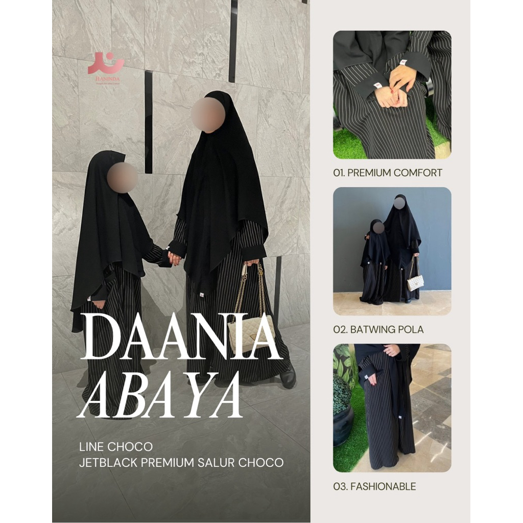 daania abaya jetblack choco salur