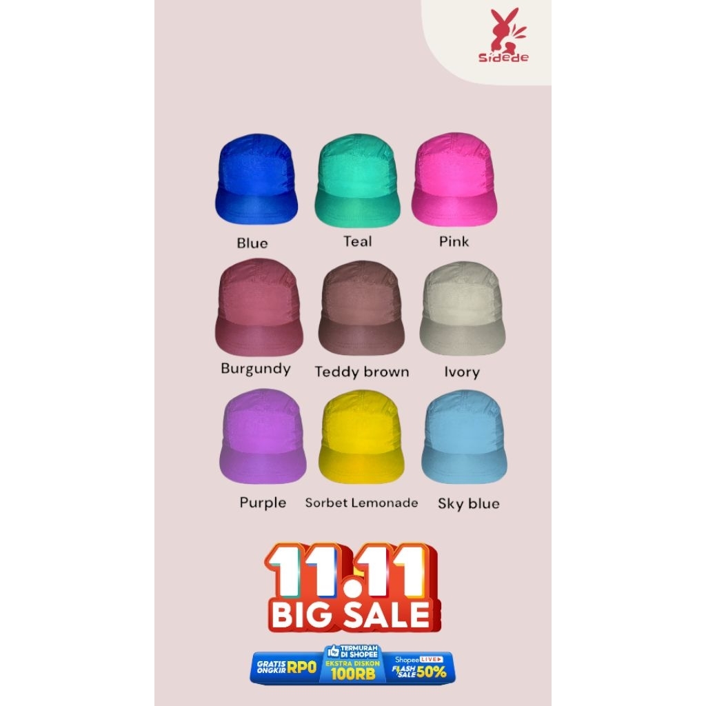 Topi klasik main anak anti uv bahan polyester - Umur 2-6 tahun
