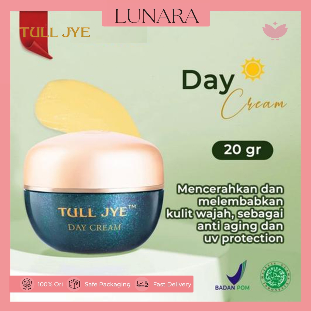 Tull Jye Day Cream Hijau 20gr Original BPOM - Krim Siang Tabir Surya Sunscreen Anti Flek & Melembabk