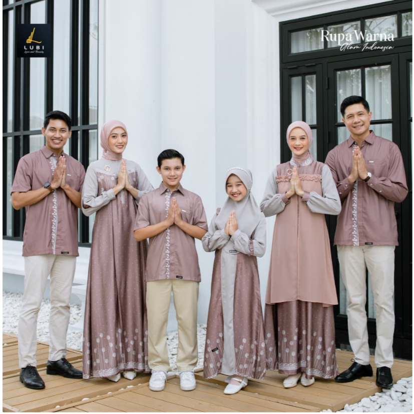 SET PAKAIAN KELUARGA 2026 ARUNIKA FAMILY ROSE BY LUBI FASHION SARIMBIT LEBARAN DRESS GAMIS WANITA BU