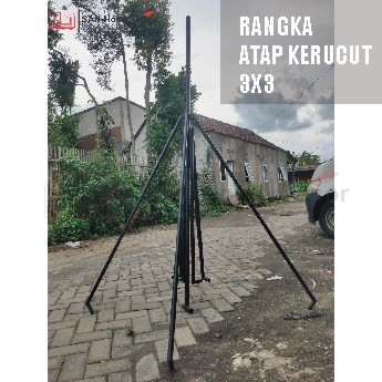 RANGKA ATAP TENDA KERUCUT 3X3