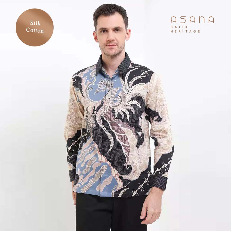 Kemeja Asana Batik Lengan Panjang Parama - Biru