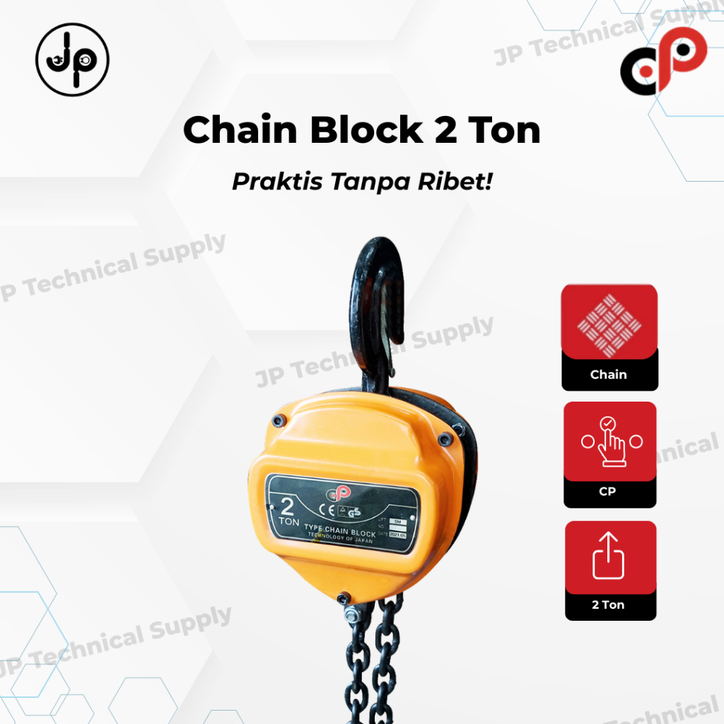 Rantai Besi Chain Block Katrol 2 Ton Manual 3M–10M | Hand Hoist Derek Takel Angkut Barang